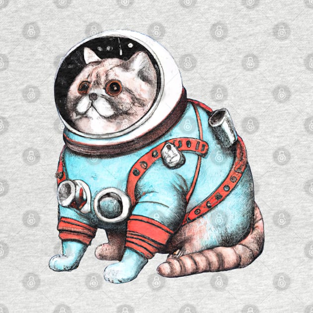 Fat Cat Astronaut (big breath) by Webee Shop